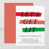 Vet Kleur Hoogtepunten Kerstmis Party Uitnodiging (Voorkant / Achterkant)