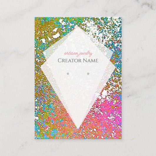 Vet Kleur Splatter Aangepaste Sieraden Display Kaa Visitekaartje (Voorkant)