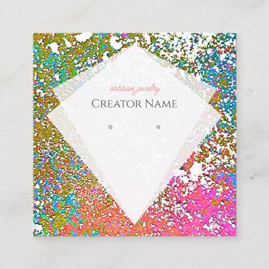 Vet Kleur Splatter Vierkante Sieraden Display Kaar Vierkante Visitekaartje (Voorkant)