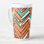 Vet Kleur Visgraat Chevron patroon Latte Mok (Linkerhoek)