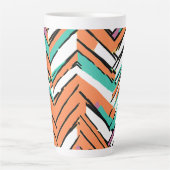 Vet Kleur Visgraat Chevron patroon Latte Mok (Voorkant)