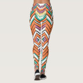 Vet Kleur Visgraat Chevron patroon Leggings (Achterkant)