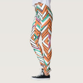 Vet Kleur Visgraat Chevron patroon Leggings (Links)