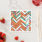 Vet Kleur Visgraat Chevron patroon Servet (Insitu)