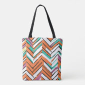 Vet Kleur Visgraat Chevron patroon Tote Bag (Achterkant)