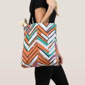 Vet Kleur Visgraat Chevron patroon Tote Bag (Dichtbij)