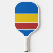 Vet kleurenblok Stripes Aangepaste tekstnaam Pickleball Paddle (Achterkant)