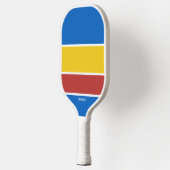 Vet kleurenblok Stripes Aangepaste tekstnaam Pickleball Paddle (Links)