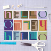 Vet kleurig HALLO Typografie-weefsel Tissuepapier (Craft)