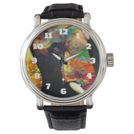 Vet kleurig olifant hoofdportret horloge