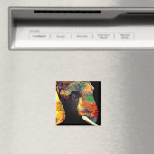 Vet kleurig olifant hoofdportret magneet (Insitu (Vaatwasser))