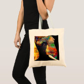 Vet kleurig olifant hoofdportret tote bag (Voorkant (product))