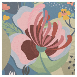 Vet Kleurrijk Abstract Bloemen Stof
