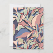 Vet Kleurrijk Abstract Bloemen Unieke Retro Bruilo Kaart (Achterkant)