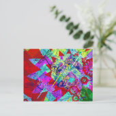 Vet kleurrijk Abstract collage met likkerbellen Briefkaart (Staand voorkant)