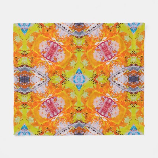 Vet kleurrijk Abstract Fleece Deken (Voorkant (Horizontaal))