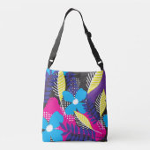 Vet kleurrijk Abstract Floral Patroon Crossbody Tas (Achterkant)