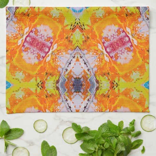 Vet kleurrijk Abstract Theedoek (Gevouwen)