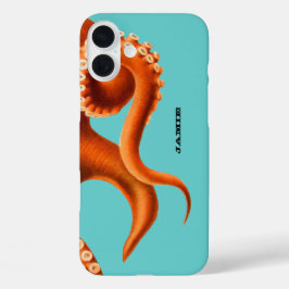 Vet kleurrijk Aqua en Oranje Octopus iPhone 16 Plus Hoesje