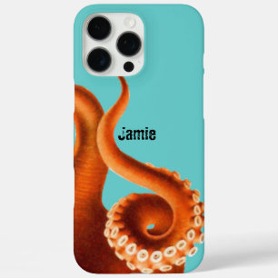 Vet kleurrijk Aqua Oranje Octopus iPhone 16 Pro Max Hoesje