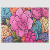 Vet Kleurrijk Bloemen Decoupage Tissue Papier (Voorkant)