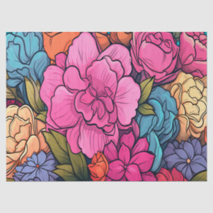 Vet Kleurrijk Bloemen Decoupage Tissue Papier