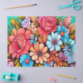 Vet Kleurrijk Bloemen Decoupage Tissue Papier (Craft)