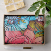 Vet Kleurrijk Bloemen Decoupage Tissue Papier (Geschenk)