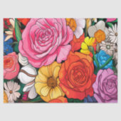 Vet Kleurrijk Bloemen Decoupage Tissue Papier (Voorkant)