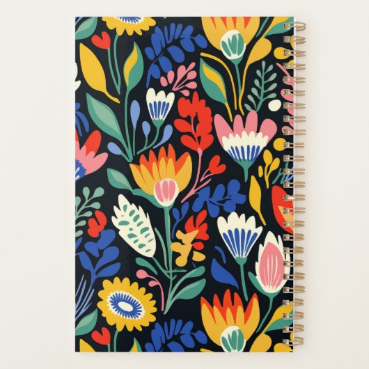 Vet Kleurrijk Bloemenpatroon Gepersonaliseerd 2025 Planner (Achterkant)