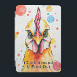 Vet & Kleurrijk Chicken Art grillig Boerderij Grap iPad Mini Cover<br><div class="desc">Breng levendige energie naar je ruimte met deze eigenzinnige kip! Met een close-up barst dit stuk van levendige kleuren en artistieke expressie. De grillige achtergrond van veelkleurige cirkels versterkt de gedurfde details van de veren en gelaatstrekken van de kip.</div>