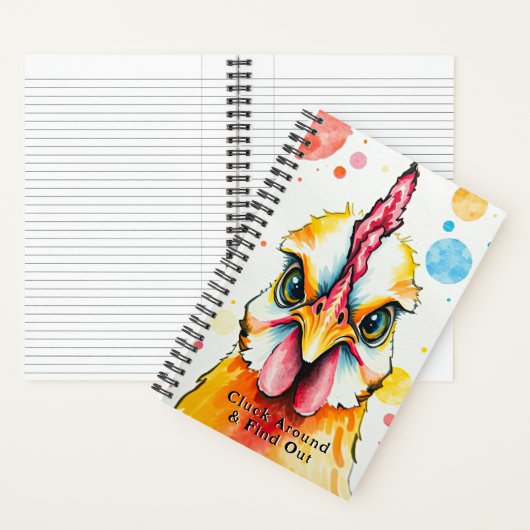 Vet & Kleurrijk Chicken Art grillig Boerderij Grap Notitieboek (Binnen)