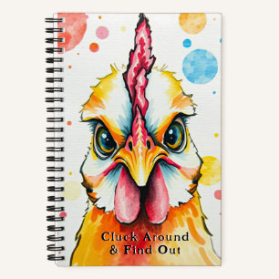 Vet & Kleurrijk Chicken Art grillig Boerderij Grap Notitieboek