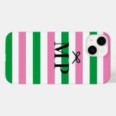 Vet Kleurrijk Eenvoudig Roze en Groen Boog Monogra Case-Mate iPhone Case (Achterkant (horizontaal))