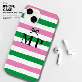 Vet Kleurrijk Eenvoudig Roze en Groen Boog Monogra Case-Mate iPhone Case