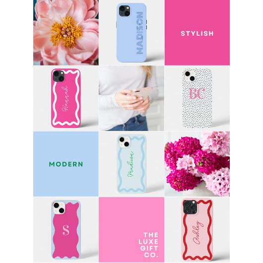 Vet Kleurrijk Eenvoudig Roze en Groen Boog Monogra Case-Mate iPhone Case