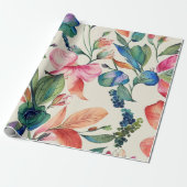 Vet kleurrijk Elegant Floral Weddenschap en verjaa Cadeaupapier (Uitgerold)