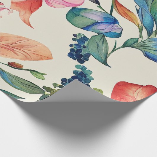 Vet kleurrijk Elegant Floral Weddenschap en verjaa Cadeaupapier (Hoek)