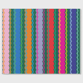 Vet kleurrijk geschulpte streeppatroon cadeaupapier (Vlak)