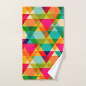 Vet kleurrijk, helder driehoekspatroon bad handdoek (Handdoek)