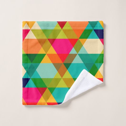 Vet kleurrijk, helder driehoekspatroon bad handdoek (Wasdoekje)