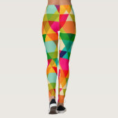 Vet kleurrijk, helder driehoekspatroon leggings (Achterkant)