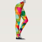 Vet kleurrijk, helder driehoekspatroon leggings (Rechts)