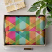 Vet kleurrijk, helder driehoekspatroon tissuepapier (Geschenk)