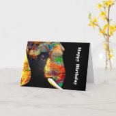 Vet kleurrijk olifant Hoofd portret van afgelopen  Kaart (Gele Bloem)