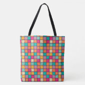 Vet kleurrijk patchwork tote bag (Voorkant)