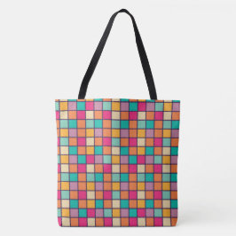 Vet kleurrijk patchwork tote bag