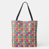 Vet kleurrijk patchwork tote bag (Achterkant)