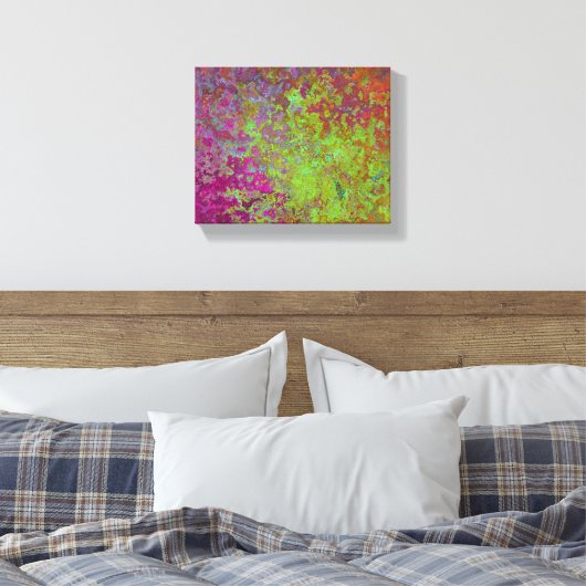 Vet, kleurrijk, platter verf, Abstract Canvas Afdruk (Insitu (Slaapkamer))