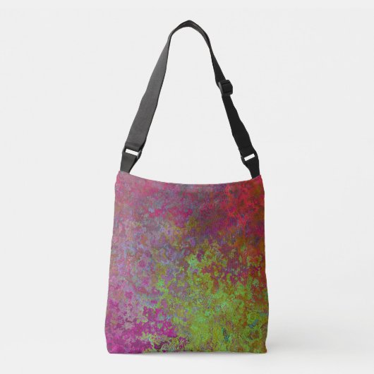 Vet, kleurrijk, platter verf, Abstract Crossbody Tas (Voorkant)